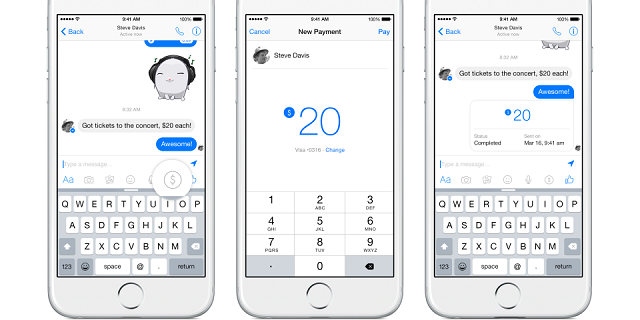 Facebook Messenger üzerinden para gönderimi hizmeti kısa zamanda Amerikada yayına alınacak.
